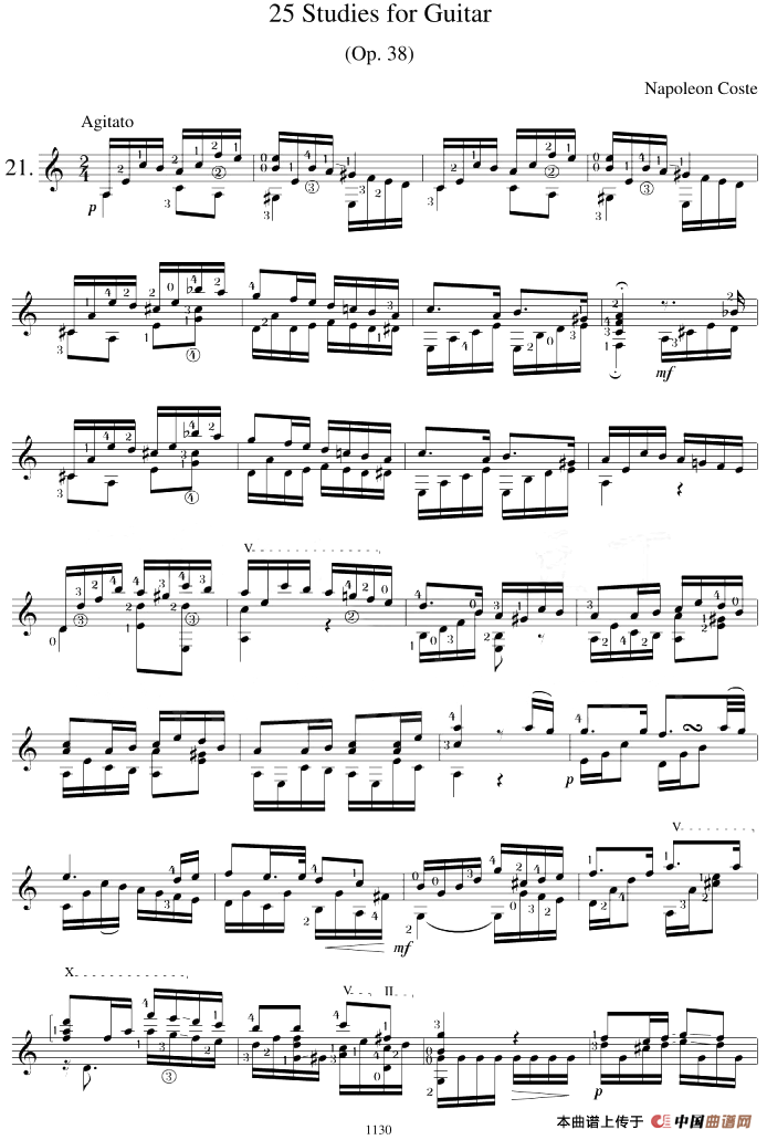 Napoleon Coste《25 Studies,Op.38》（STUDY 21）(1)_原文件名：Napoleon Coste《25 Studies,Op.38》（STUDY 21）.png