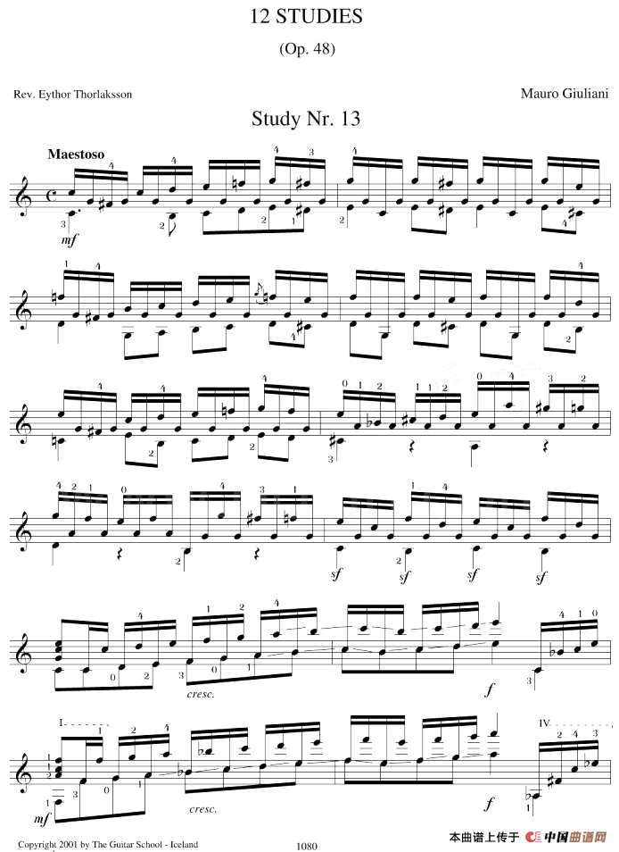 Mauro Giuliani《12 Studies,Op.48》（STUDY 13）(1)_原文件名：Mauro Giuliani《12 Studies,Op.48》（STUDY 13）.png