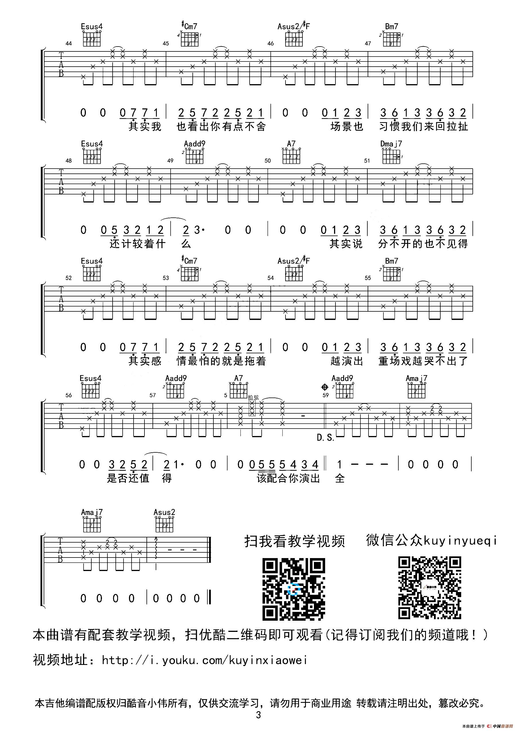 演员（薛之谦A调指法吉他谱）（酷音小伟编配）(1)_原文件名：13.jpg