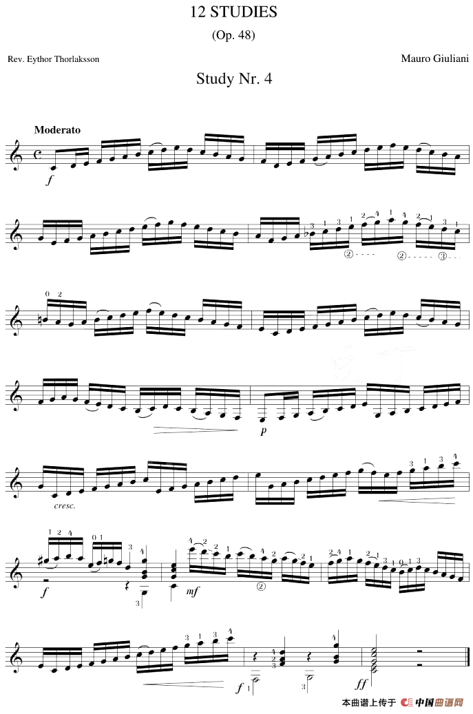 Mauro Giuliani《12 Studies,Op.48》（STUDY 4）(1)_原文件名：Mauro Giuliani《12 Studies,Op.48》（STUDY 4）.png