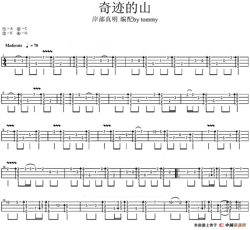 奇迹的山（尤克里里指弹谱）(1)_原文件名：奇迹的山（尤克里里指弹谱）-岸部真明曲-.jpg