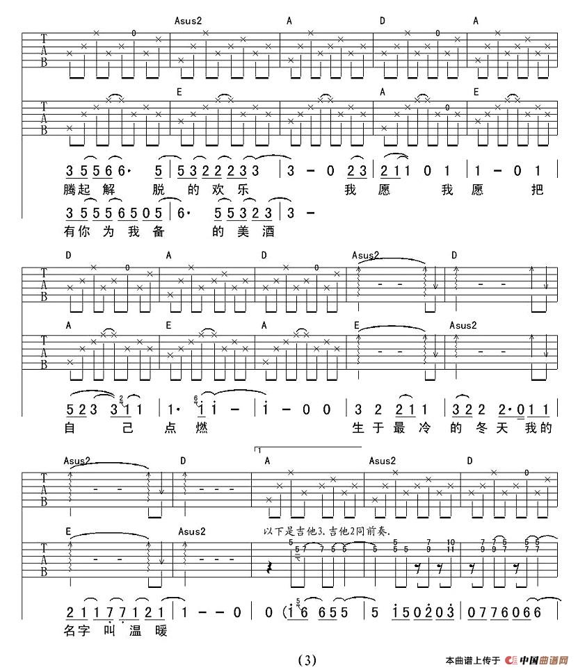 温暖（郑钧词曲）(1)_原文件名：byguitar15-046.jpg