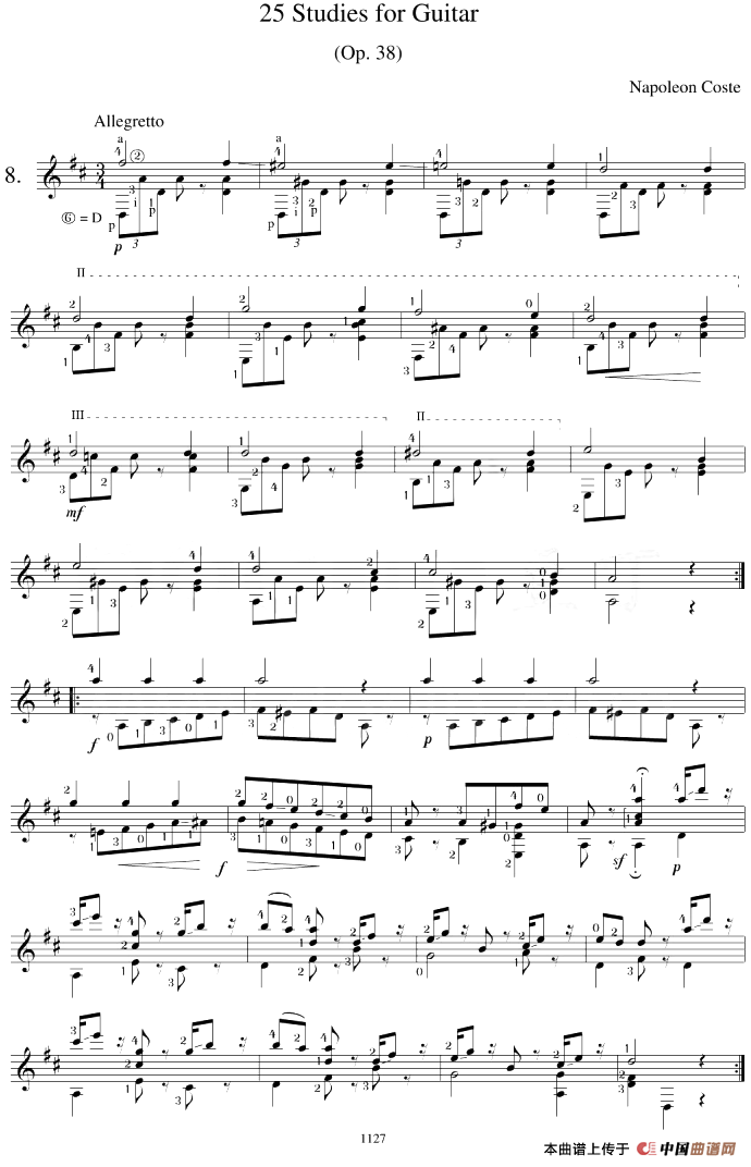 Napoleon Coste《25 Studies,Op.38》（STUDY 8）(1)_原文件名：Napoleon Coste《25 Studies,Op.38》（STUDY 8）.png