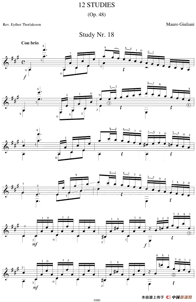 Mauro Giuliani《12 Studies,Op.48》（STUDY 18）(1)_原文件名：Mauro Giuliani《12 Studies,Op.48》（STUDY 18）.png